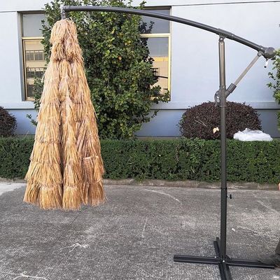 Outdoor Garden Beach Patio Heavy Duty Straw Roman Parasol with Aluminium Sun Umbrella