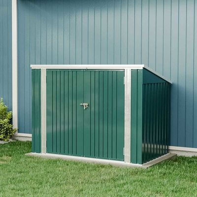 Galvanized Steel Bin Storage Shed with Lockable Doors Rot Proof Metal Type Steel