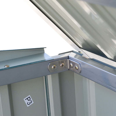 Galvanized Steel Bin Storage Shed with Lockable Doors Rot Proof Metal Type Steel