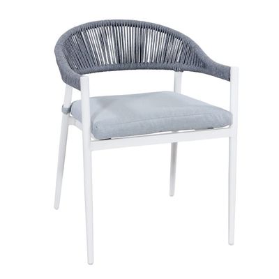 Aluminum Rope Weave Garden Dining Furniture 4 Seating Outdoor Dining Set by AJUNION
