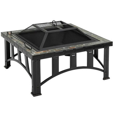 Backyard Patio Garden Bonfire Camping Fire Pit with Ice Bucket and Charcoal BBQ Grill