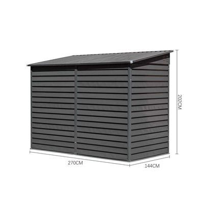 Garden Bike Shed AJUNION 9ft Sturdy Steel Motorcycle Storage Enclosure with Lock