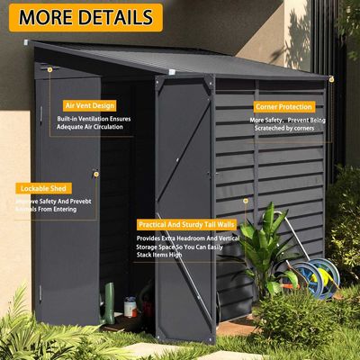 Garden Bike Shed AJUNION 9ft Sturdy Steel Motorcycle Storage Enclosure with Lock