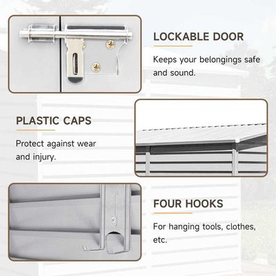 Garden Bike Shed AJUNION 9ft Sturdy Steel Motorcycle Storage Enclosure with Lock