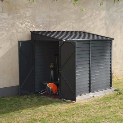 Garden Bike Shed AJUNION 9ft Sturdy Steel Motorcycle Storage Enclosure with Lock