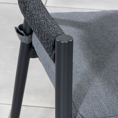 Stylish Outdoor Dining Set with Metal Frame and Rope Weave Armchair L 57 x W60 x H74cm