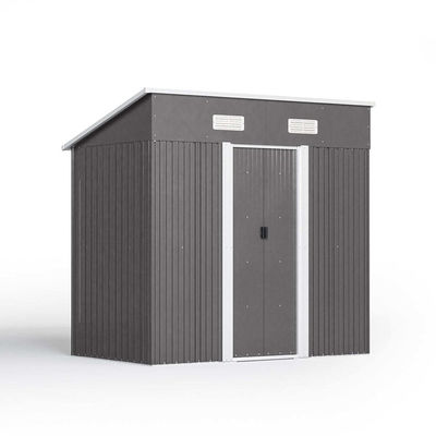 Rot Proof AJUNION 4x6ft Garden Shed Double Sliding Door Metal Storage Shed for Tools Bike