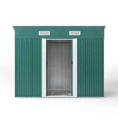 Rot Proof AJUNION 4x6ft Garden Shed Double Sliding Door Metal Storage Shed for Tools Bike