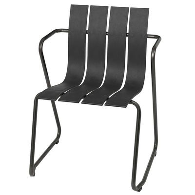 Metal Steel Garden Chair Set with Minimalist Design Plastic Wood Armchair by AJUNION