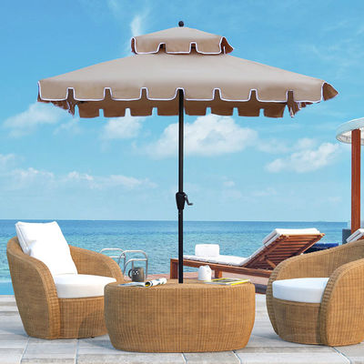 Outdoor Restaurant Garden Cafe Courtyard Patio Double Layer Sun Umbrella for Camping