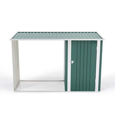 AJUNION Outdoor Firewood Log Storage Shed with Lockable Steel Protect Your Garden Tools