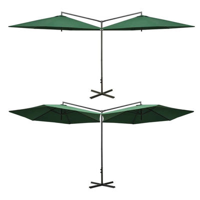 Metal Fabric Outdoor Restaurant Hotel Patio Cafe Garden Waterproof Hanging Banana Double Parasol Sun Umbrella