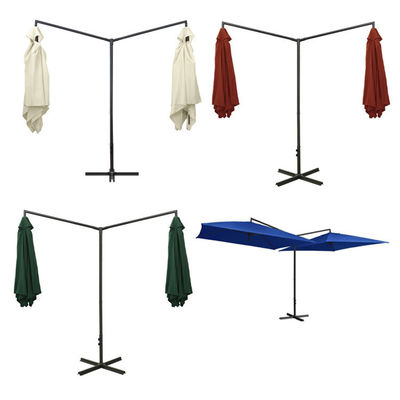 Metal Fabric Outdoor Restaurant Hotel Patio Cafe Garden Waterproof Hanging Banana Double Parasol Sun Umbrella