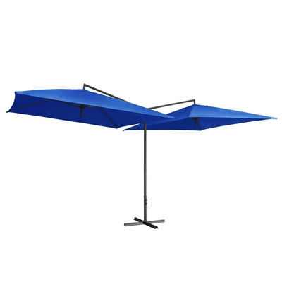 Metal Fabric Outdoor Restaurant Hotel Patio Cafe Garden Waterproof Hanging Banana Double Parasol Sun Umbrella