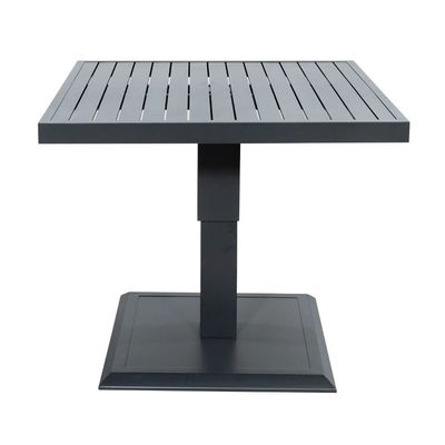 Adjustable Height Outdoor Dining Table with Armchair AJUNION Modern Aluminum Patio Set
