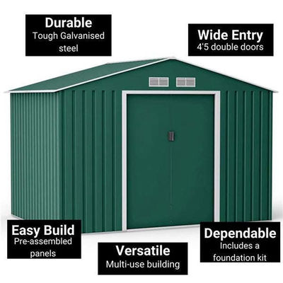 Convenient and Practical AJUNION 6x8ft Garden Building Shed for Countyard Storage