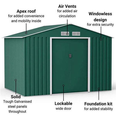 Convenient and Practical AJUNION 6x8ft Garden Building Shed for Countyard Storage