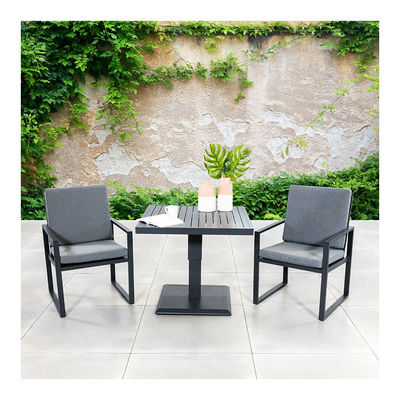 Modern Aluminum Balcony Furniture 2 Seating Outdoor Dining Set with Adjustable Table