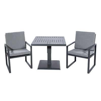 Modern Aluminum Balcony Furniture 2 Seating Outdoor Dining Set with Adjustable Table