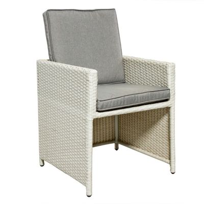 AJUNION PE Rattan Outdoor Dining Furniture Set for 4 Seating Compact Garden Furniture