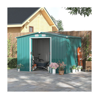 2.06D x 2.58W x 1.78H Meters Double Sliding Door Metal Garden Building Shed with 4 Vents