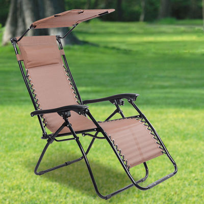 Custom Logo Traditional Design Style Chaise Folding Recliner Lounge Chair for Camping