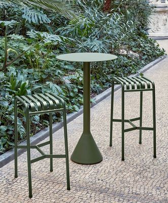 Outdoor Furniture Bar Set AJUNION Minimalist Style Bar Table and Chair for Courtyard