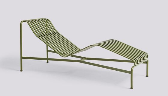 Outdoor Metal Chaise Lounger and Side Table Set for Relaxation L164.5 x W65.5 x H70cm