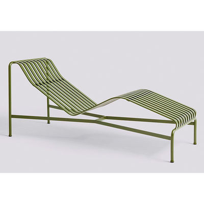 Outdoor Metal Chaise Lounger and Side Table Set for Relaxation L164.5 x W65.5 x H70cm