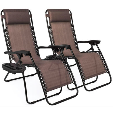 None Logo Outdoor Beach Patio Garden Camping Hiking Portable Folding Steel Recliner Chaise Lounge Chair