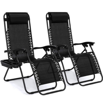 None Logo Outdoor Beach Patio Garden Camping Hiking Portable Folding Steel Recliner Chaise Lounge Chair
