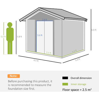 AJUNION Modern Design Metal Storage Shed for Sheds Storage 55.5kg Wood Grain Effect