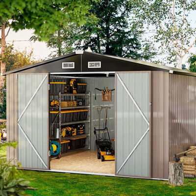 113*8.7*63 inch Modern Backyard Lawn Tool Shed House for Waterproof Garden Storage