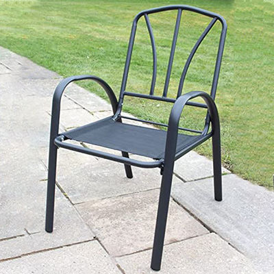 Leisure Outdoor Furniture Removable Stackable Folding Iron Metal Chair with Arm