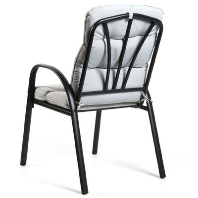 Leisure Outdoor Furniture Removable Stackable Folding Iron Metal Chair with Arm