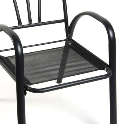 Leisure Outdoor Furniture Removable Stackable Folding Iron Metal Chair with Arm