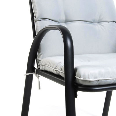 Leisure Outdoor Furniture Removable Stackable Folding Iron Metal Chair with Arm