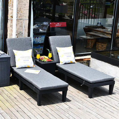 Modern Outdoor Beach Patio Hotel Sun Lounger Chair with Cushion and Stackable Design