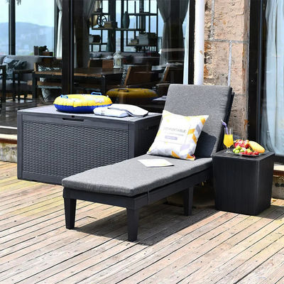 Modern Outdoor Beach Patio Hotel Sun Lounger Chair with Cushion and Stackable Design