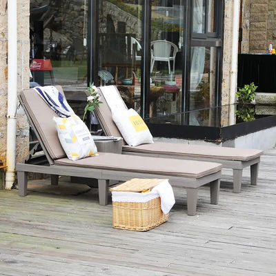 Modern Outdoor Beach Patio Hotel Sun Lounger Chair with Cushion and Stackable Design