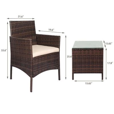 Leisure Outdoor AJUNION PE Rattan Patio Furniture Set for Balcony Poolside Garden