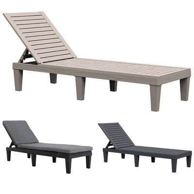 Outdoor Furniture Sun Bed for Swimming Pool Plastic Stackable Chaise Lounge Chair