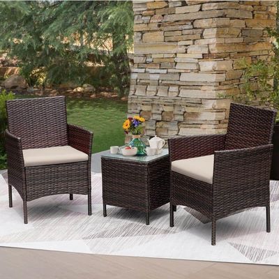 Leisure Outdoor AJUNION PE Rattan Patio Furniture Set for Balcony Poolside Garden