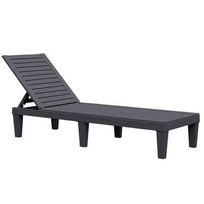 Outdoor Furniture Sun Bed for Swimming Pool Plastic Stackable Chaise Lounge Chair