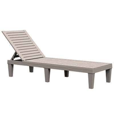 Outdoor Furniture Sun Bed for Swimming Pool Plastic Stackable Chaise Lounge Chair