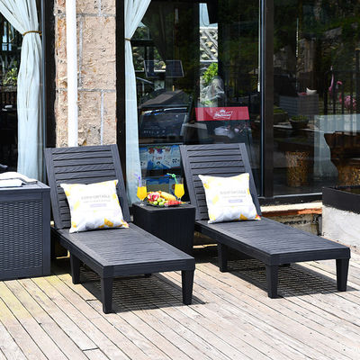 Outdoor Furniture Sun Bed for Swimming Pool Plastic Stackable Chaise Lounge Chair