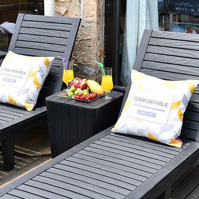 Outdoor Furniture Sun Bed for Swimming Pool Plastic Stackable Chaise Lounge Chair