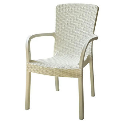 Leisure Outdoor High Back Stackable Plastic Armchair for Villa Patio Garden Coffee Dining