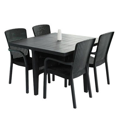 Leisure Outdoor High Back Stackable Plastic Armchair for Villa Patio Garden Coffee Dining