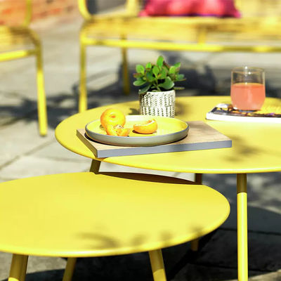 Villa AJUNION 4 Seater Metal Garden Furniture Balcony Patio Set Bistro Set Steel Garden Set